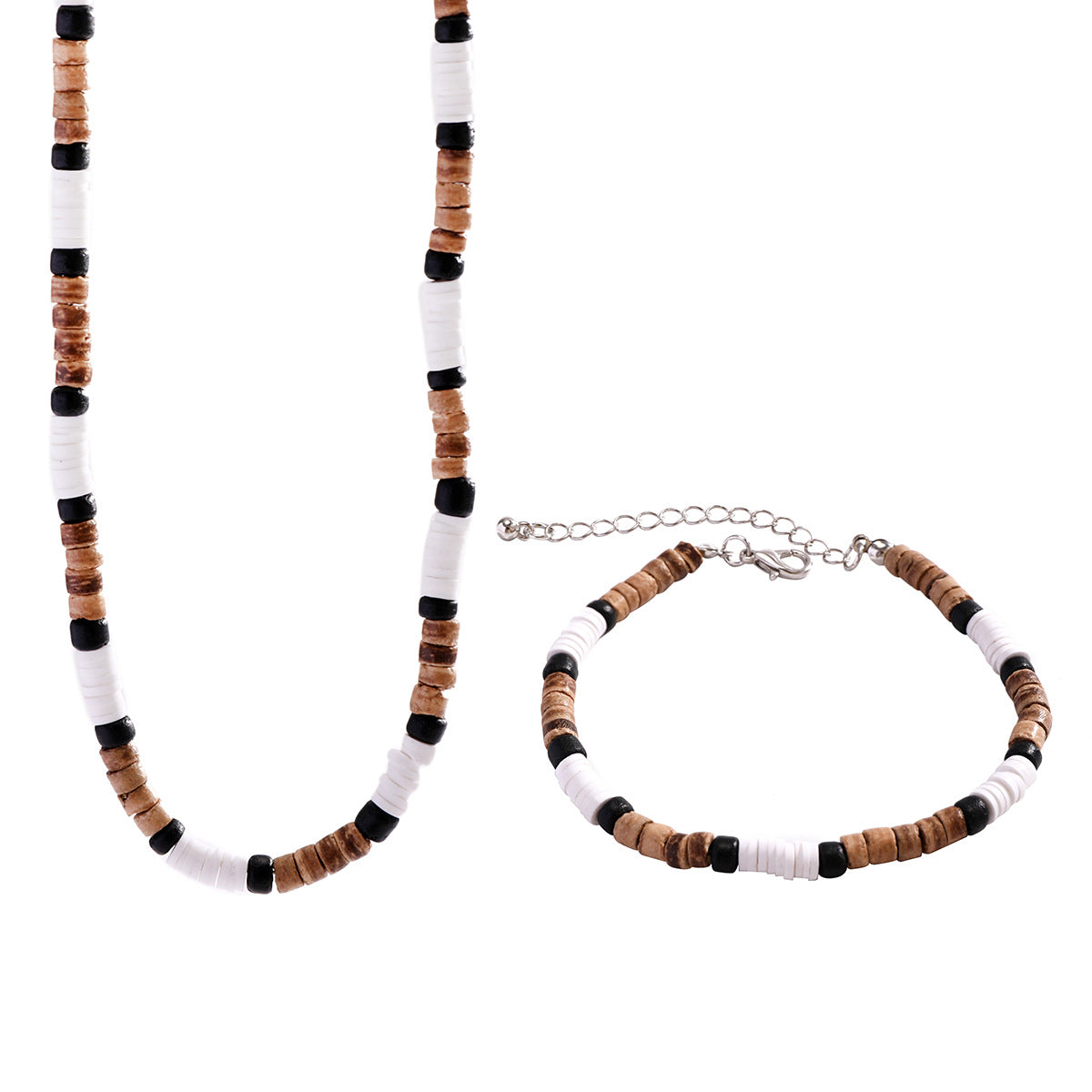 Wholesale Bohemian Wind Wood Bead Platric Necklace