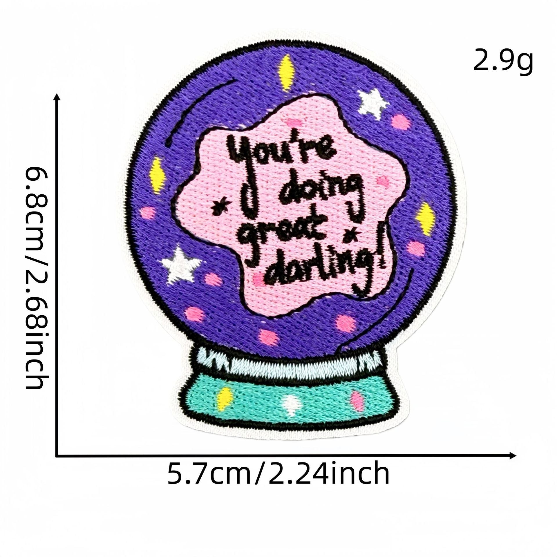 Wholesale Purple Graffiti Inspirational Embroidered Patch Iron On Applique For Clothing Bags DIY Craft