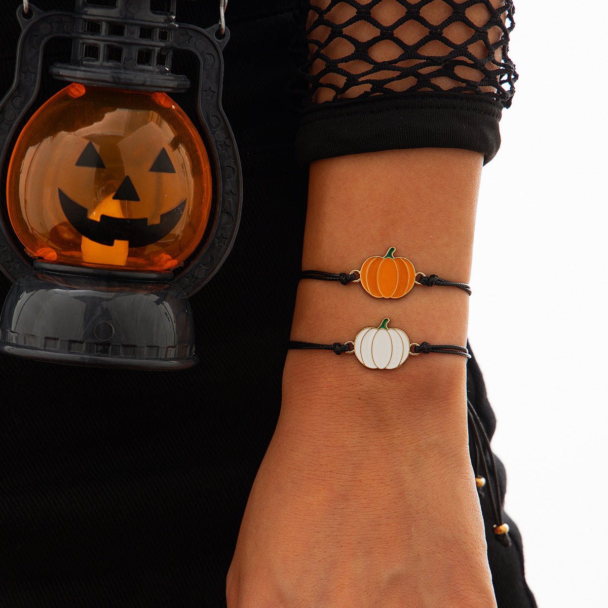 Wholesale Halloween Ghost Ghost Leather Wax Line Dark Style Bat Alloy Bracelet