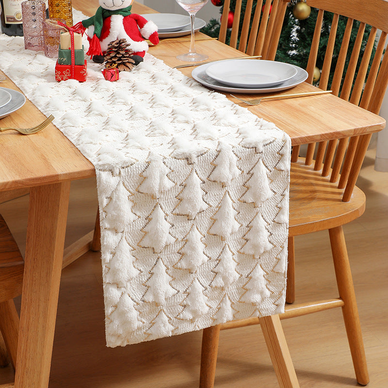 Wholesale Christmas Quilted Sequin Table Flag Tablecloth Christmas Party Decoration Shopping Mall Layout Tablecloth