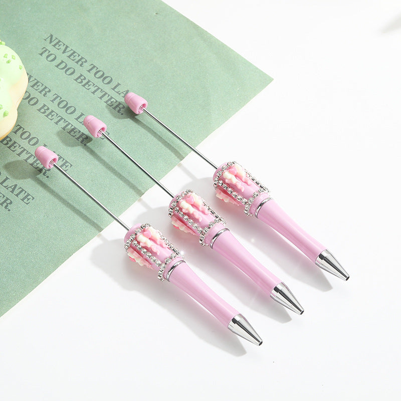 Wholesale 10pcs Beadable Pens Bow Handmade Diamond Ballpoint Pen