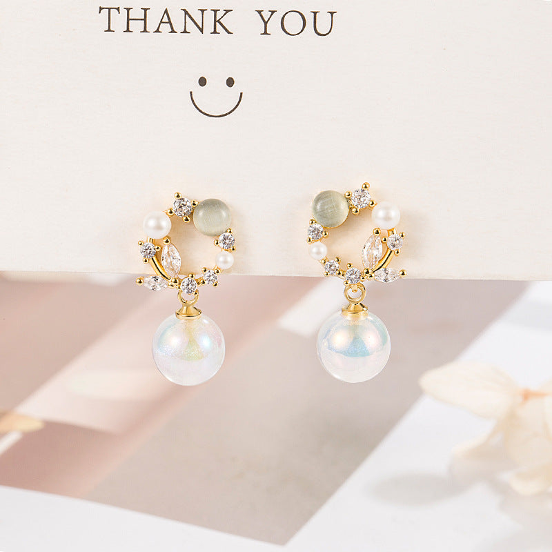 Pendientes de cobre de perlas de sirena al por mayor