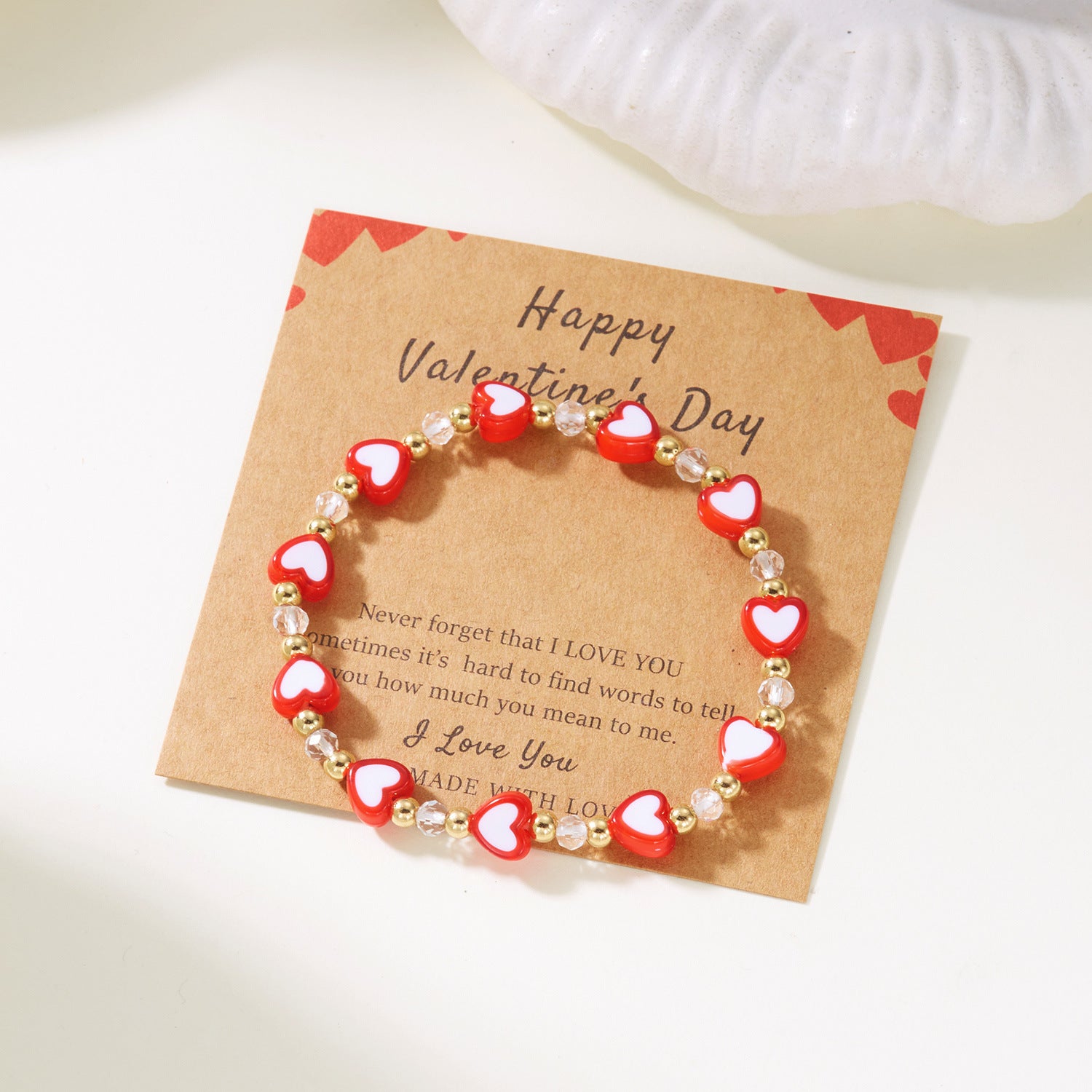 Wholesale Valentine' s Day Bohemian Love clay bead bracelet