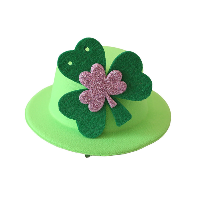 Wholesale St Patrick' s Day Headwear Shamrock Green Hair Clips