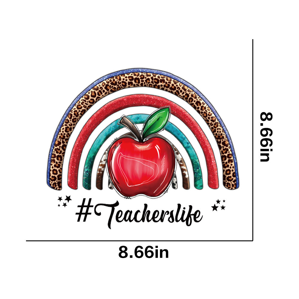 Wholesale Teacher's Day Pencil Rainbow UV DTF Ready to Press Transfers Wraps