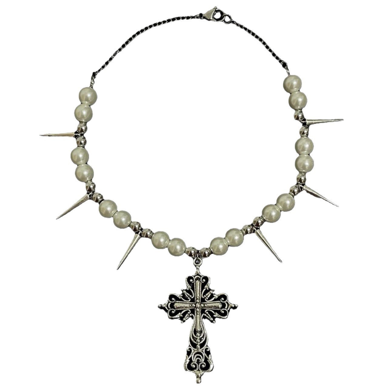 Wholesale Exaggerated personality cone necklace pearl cone short clavicle chain