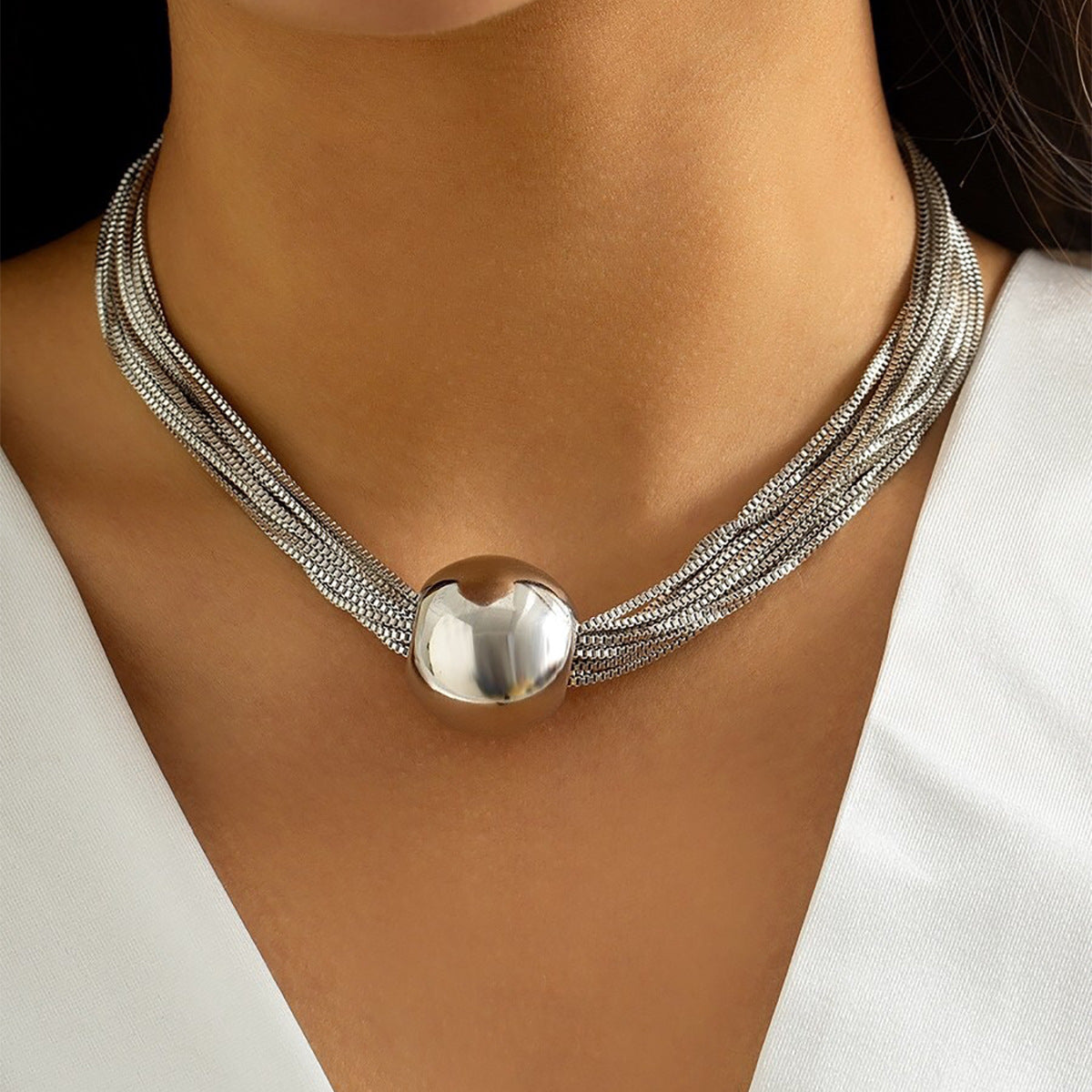 Wholesale Golden Ball Necklace Clavicle Chain