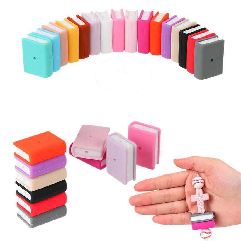 Wholesale 10pcs stacked rectangular books Focal Beads