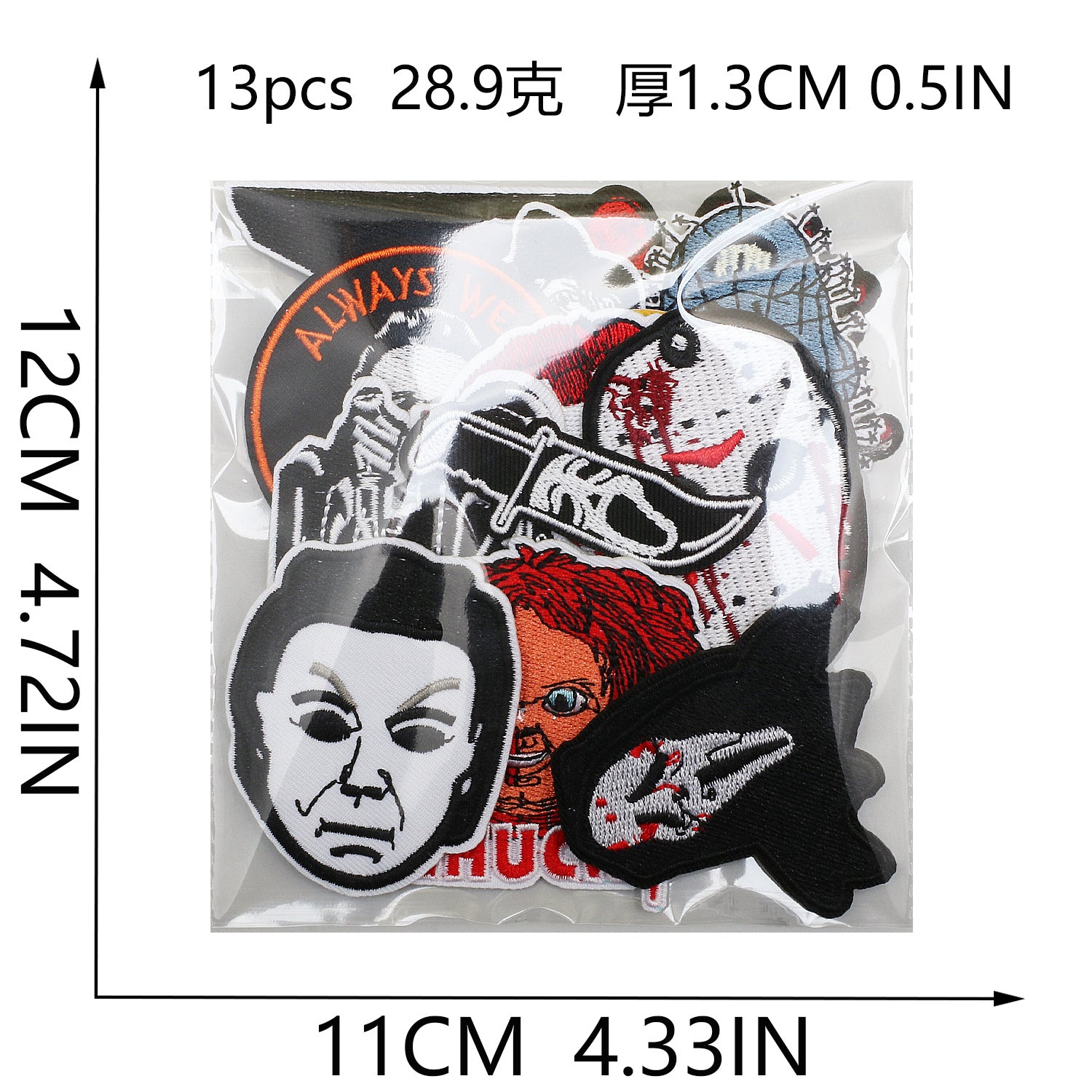 Wholesale Party  Embroidered Patches Creepy Clown Mummy Design Polyester Clothing Applique For Costume DIY OLY Exclusive