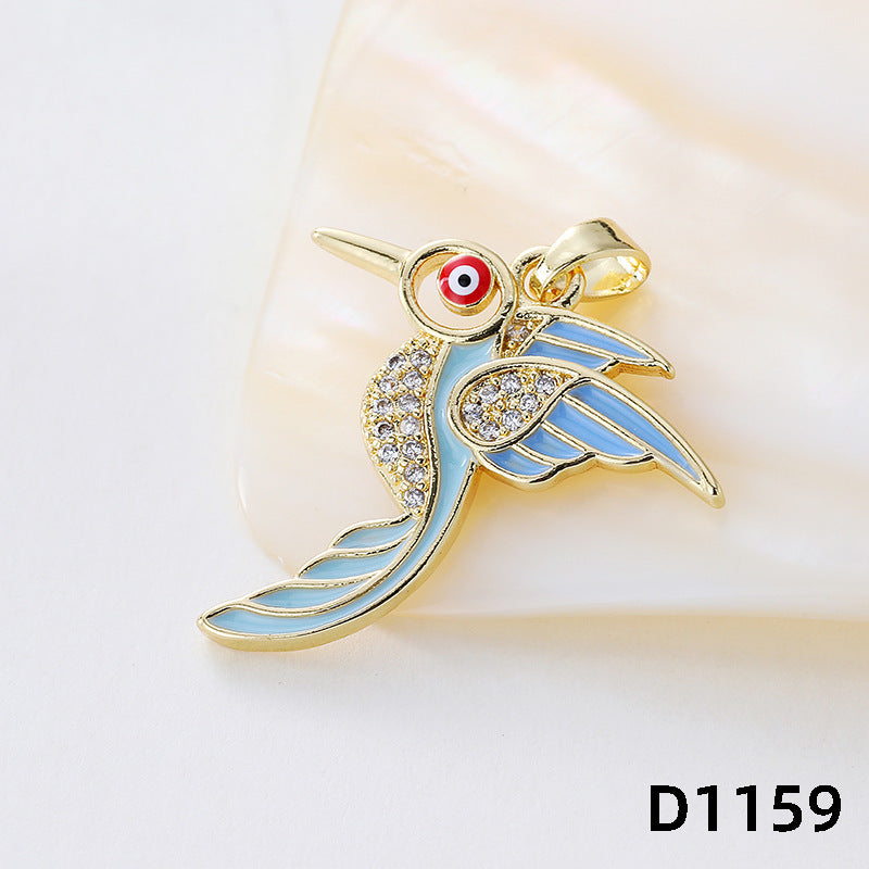 Wholesale High-grade Exquisite Bird Necklace Accessories Copper Plated Real Gold Color-preserving Pendant