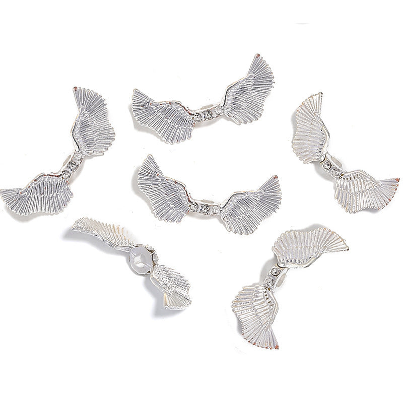 Wholesale 10pcs/pack Diamond-encrusted five-pointed star angel wing beaded  Crystal Beads