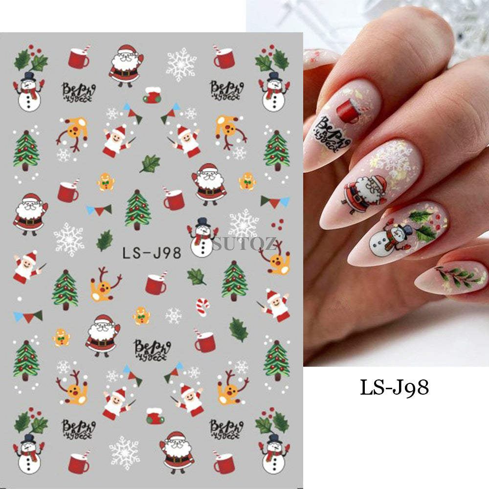 Wholesale 3pcs/pack Children' s cartoon Christmas nail stickers