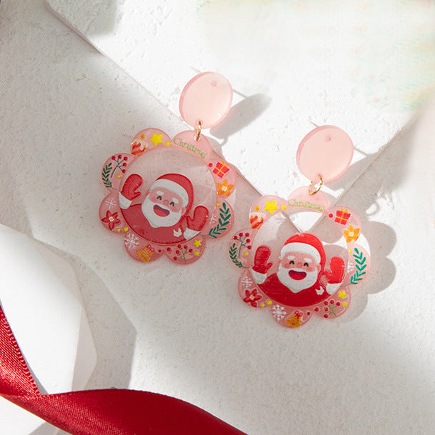 Wholesale Christmas Santa Elk Acrylic Earrings