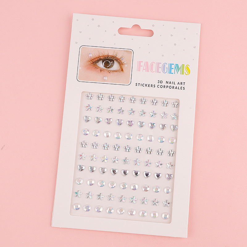 Wholesale Acrylic AB Colored Diamond Eye Makeup Gemstone Stickers