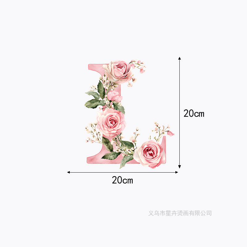 Wholesale 10pcs 26 letter flower branches and leaves UV DTF Ready to Press Transfers Wraps