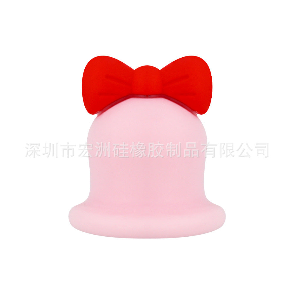 Wholesale 10pcs/ pack Christmas bell food grade silicone baby teether DIY loose beads