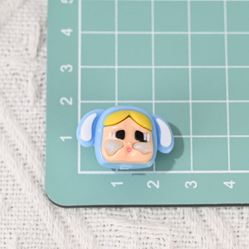 Wholesale 5pcs/pack cartoon rubber  girl straight hole beads OLY Exclusive