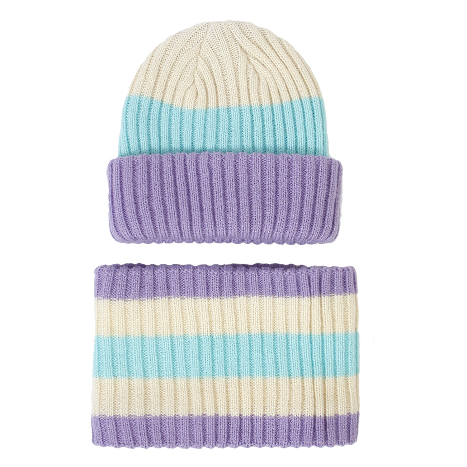 Wholesale Children' s autumn-winter striped knitted woolen hat