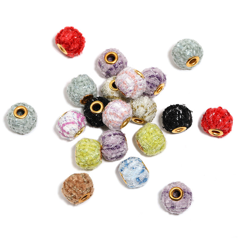 Wholesale Randpm 100 pcs/pack Imitation rabbit fur large-pore leopard print plush pom-pom Fuzzy Beads