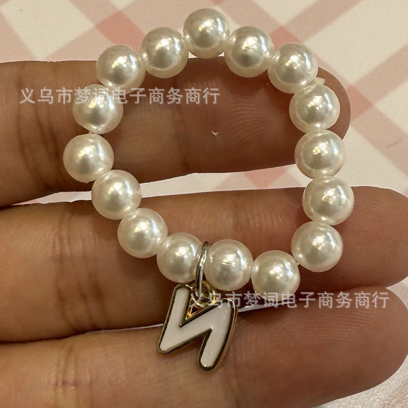 Wholesale 26 letter pearl necklace Doll Accessories
