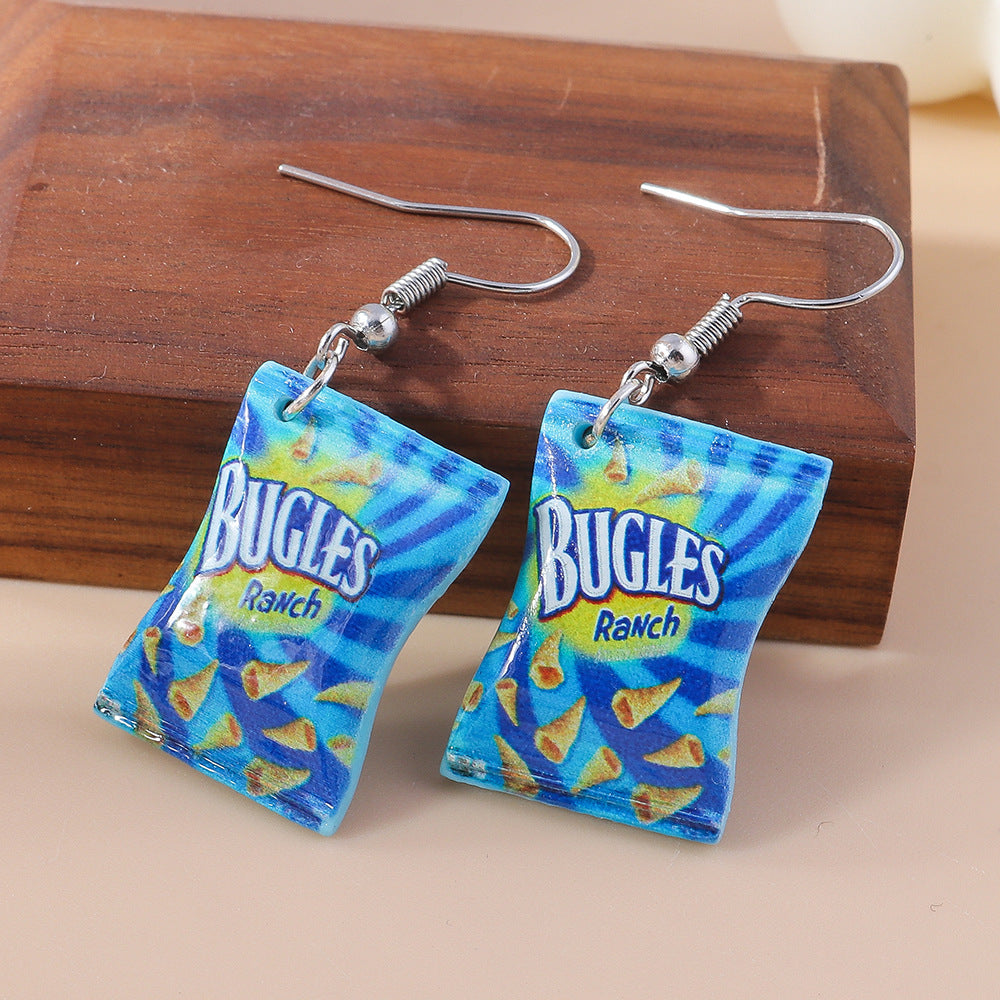 Wholesale Personalized Cartoon Cute Potato Chip Earrings