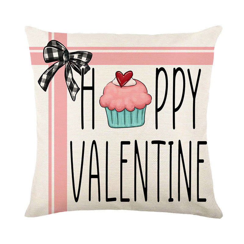 Wholesale Valentine's Day Letter Striped Printed Polyester Pillow Covers