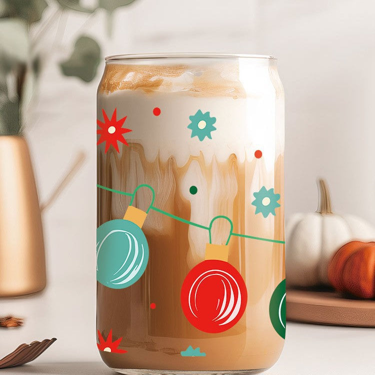 Wholesale Uv Transfer Sticker Glass Cup cactus 16oz Glass Cup Special Sticker