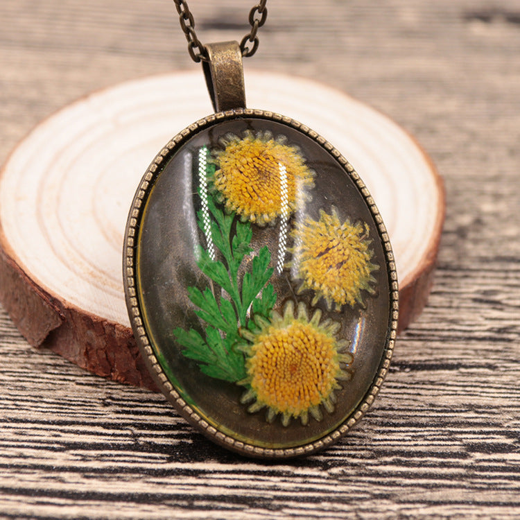 Wholesale 6pcs Time Gem Preserved Flower Herbarium Necklace