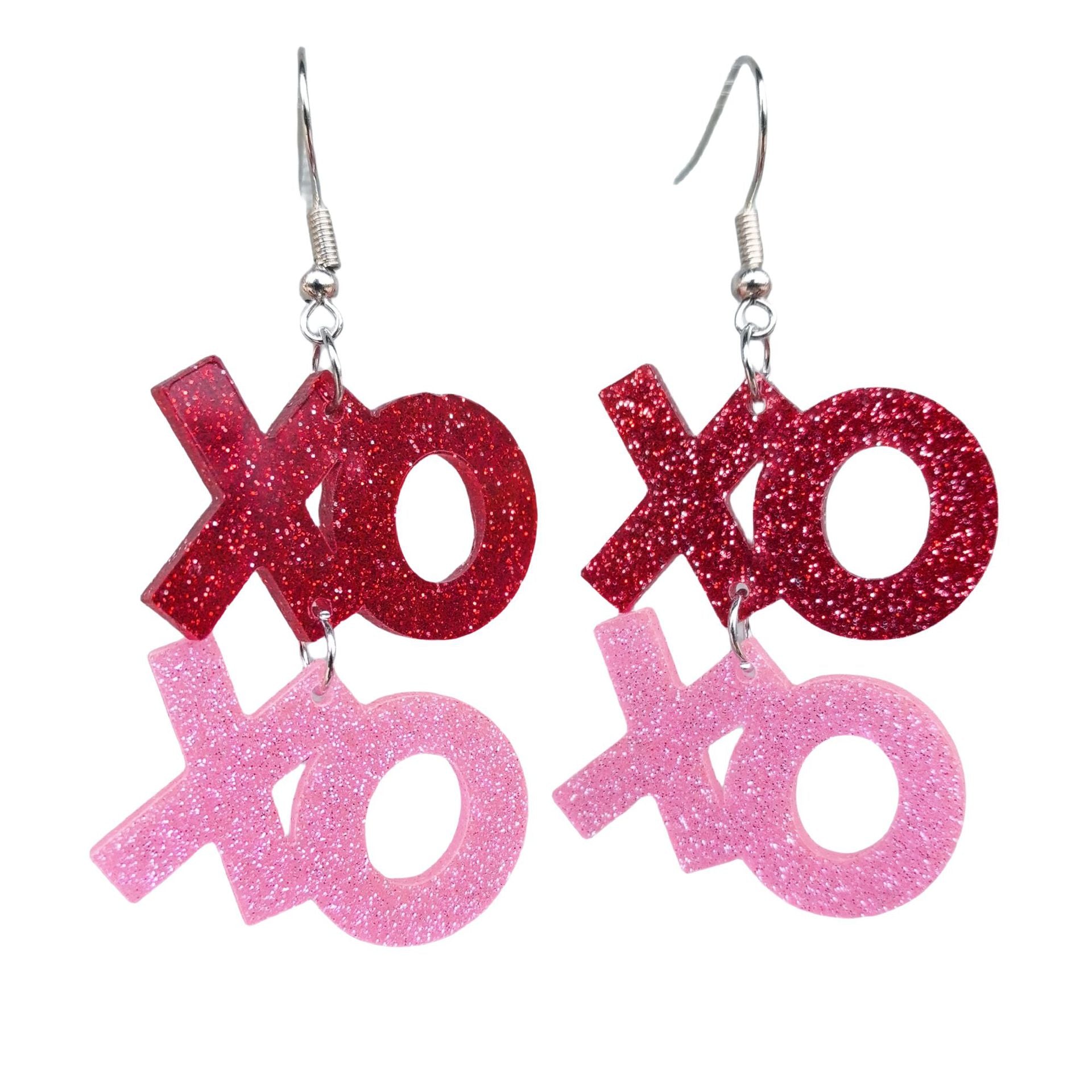 Wholesale Hollow Lips XOXO English Letter Valentine' s Day Acrylic Earrings