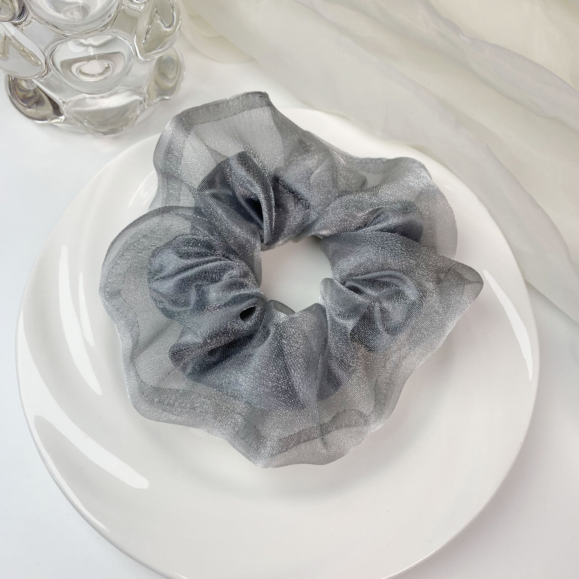 Wholesale Fabric French Double Mesh Large Intestine Hair Ties