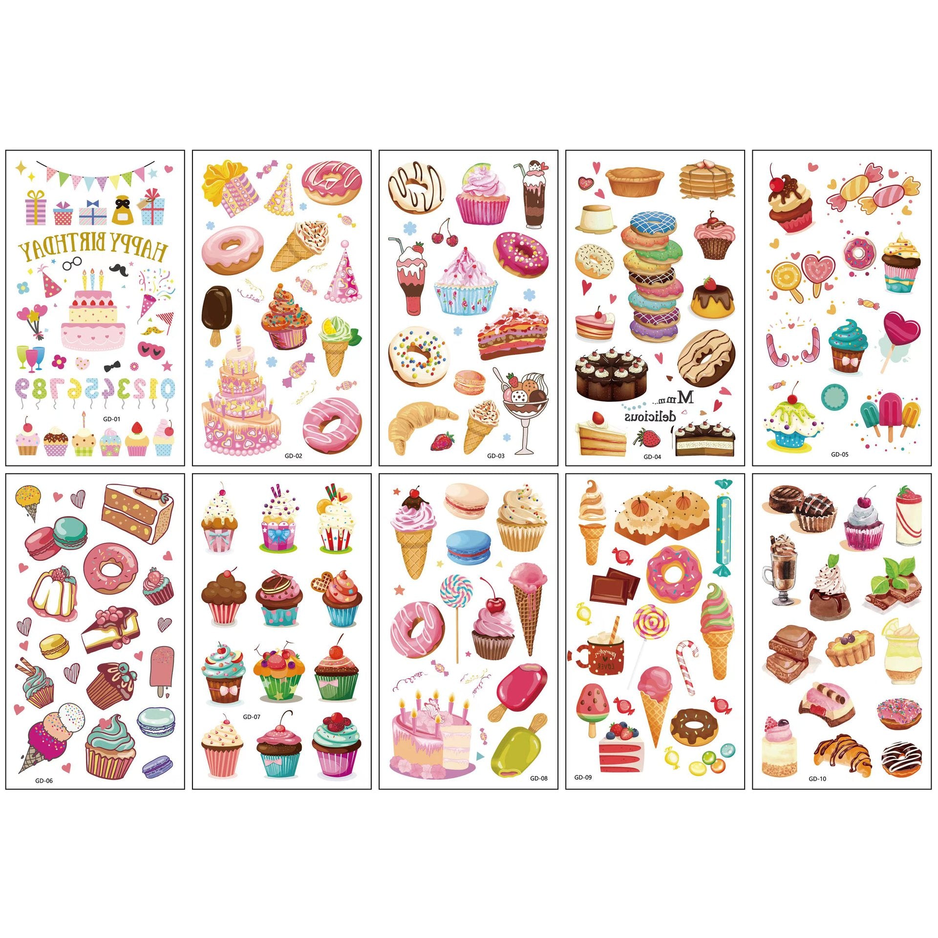 Wholesale 10pcs/sheet Children's cartoon little monster cute tattoo sticker