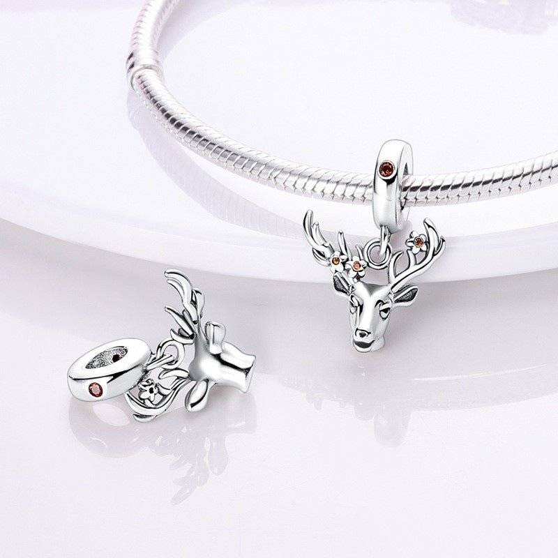 Wholesale Silver plated bead cute animal bracelet Charms