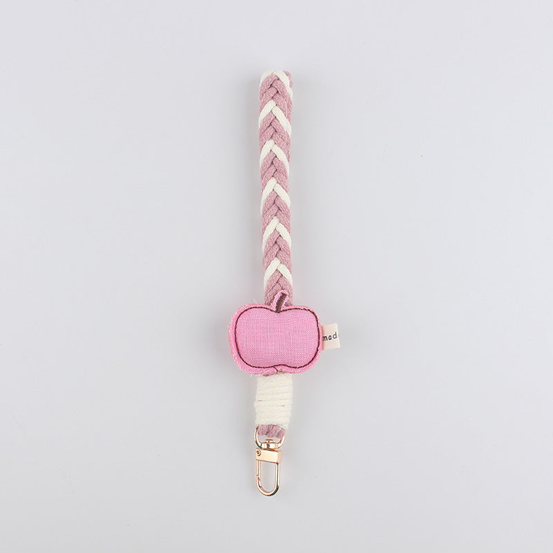 Wholesale Spring and Summer Cartoon Fruit Fabric Woven Keychain