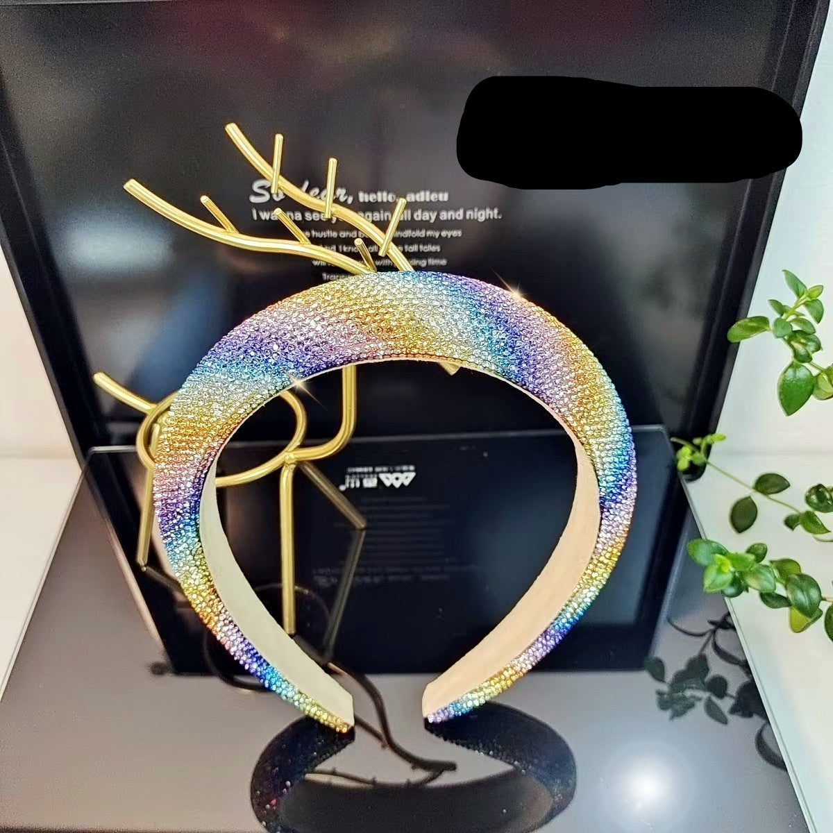 Wholesale High-grade colorful diamond high headband