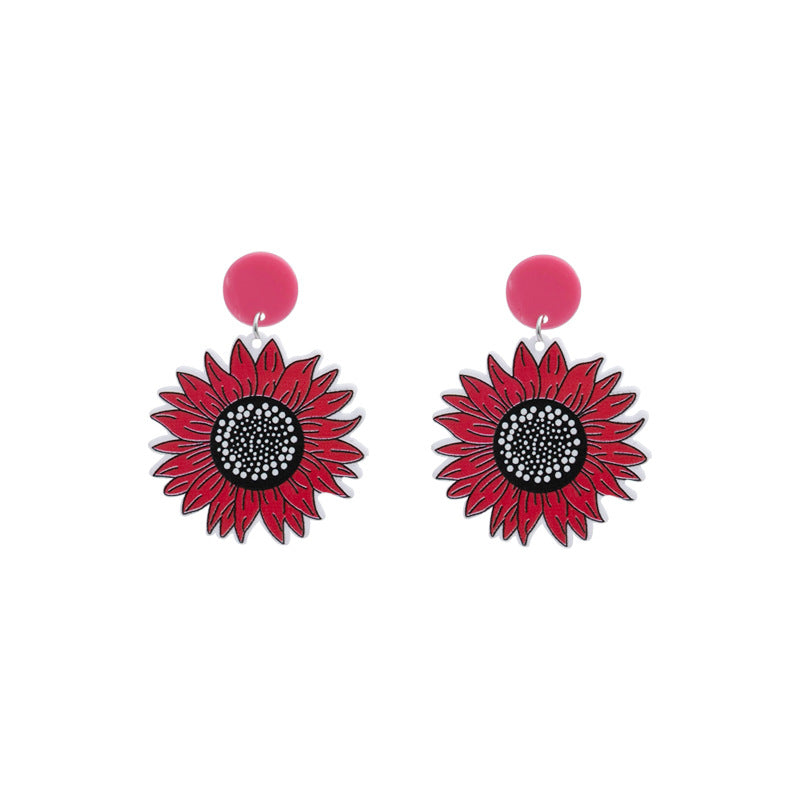 Wholesale Sunflower Acrylic Earrings