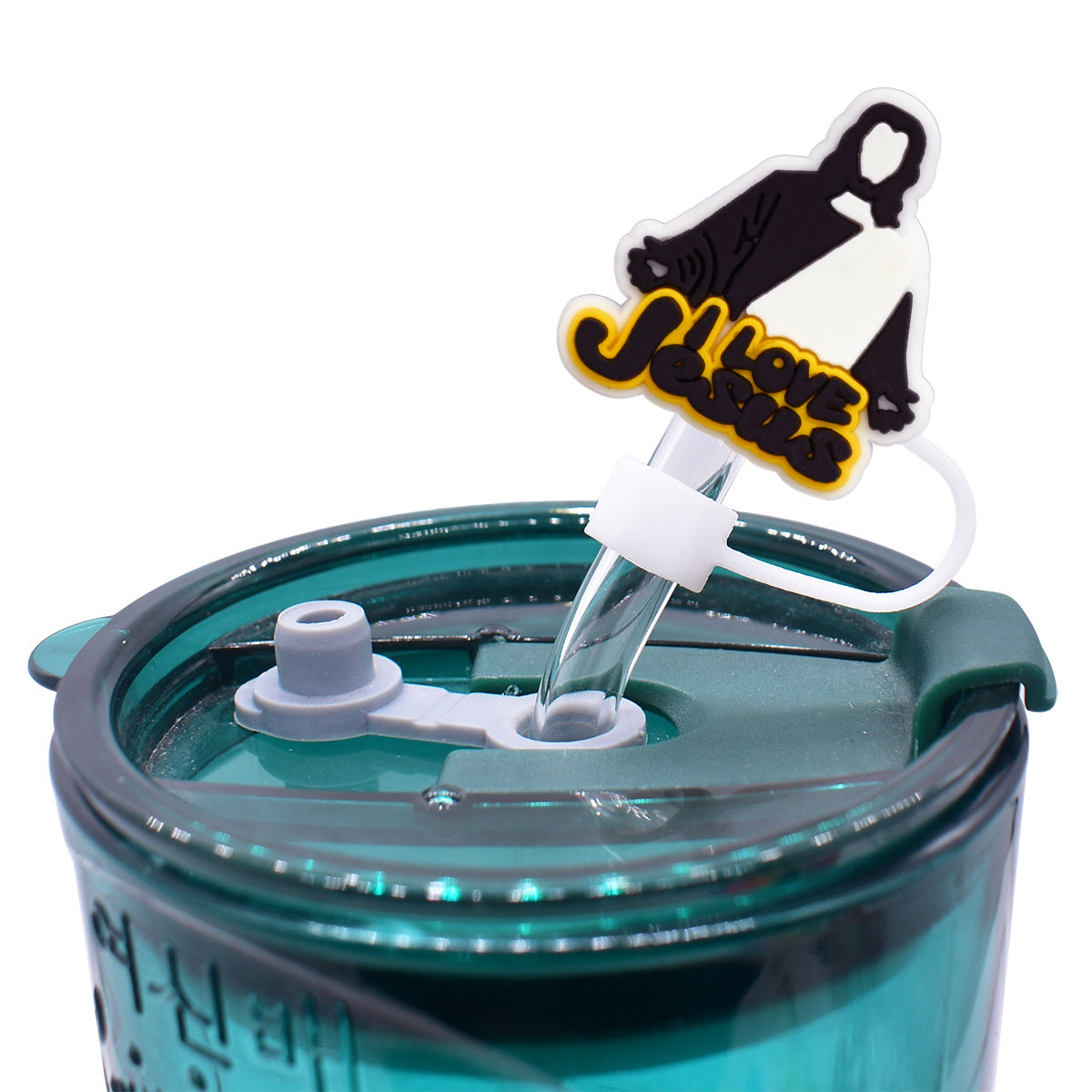 Wholesale Random 100pcs  Bible series water cup straw cap 10mm  cartoon Straw Cover