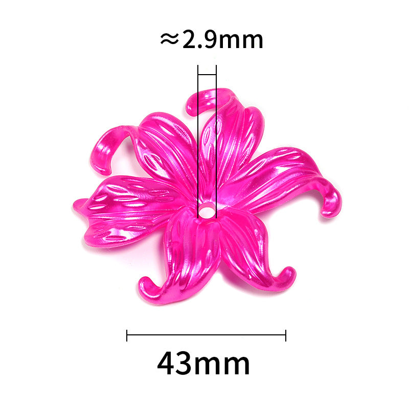 Wholesale 100pcs/pack Acrylic Iris Flower Torus Gradient Color Middle Hole Beads Spacer