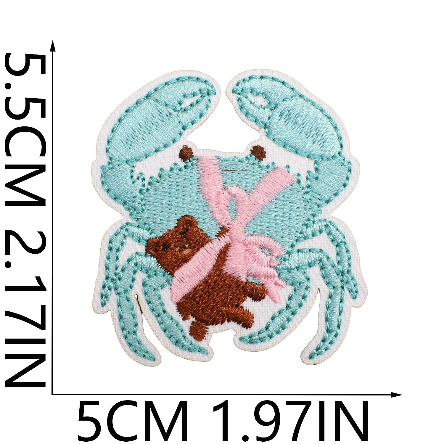 Wholesale summer Pearl Shell Beach Crab Embroidery DIY Patches