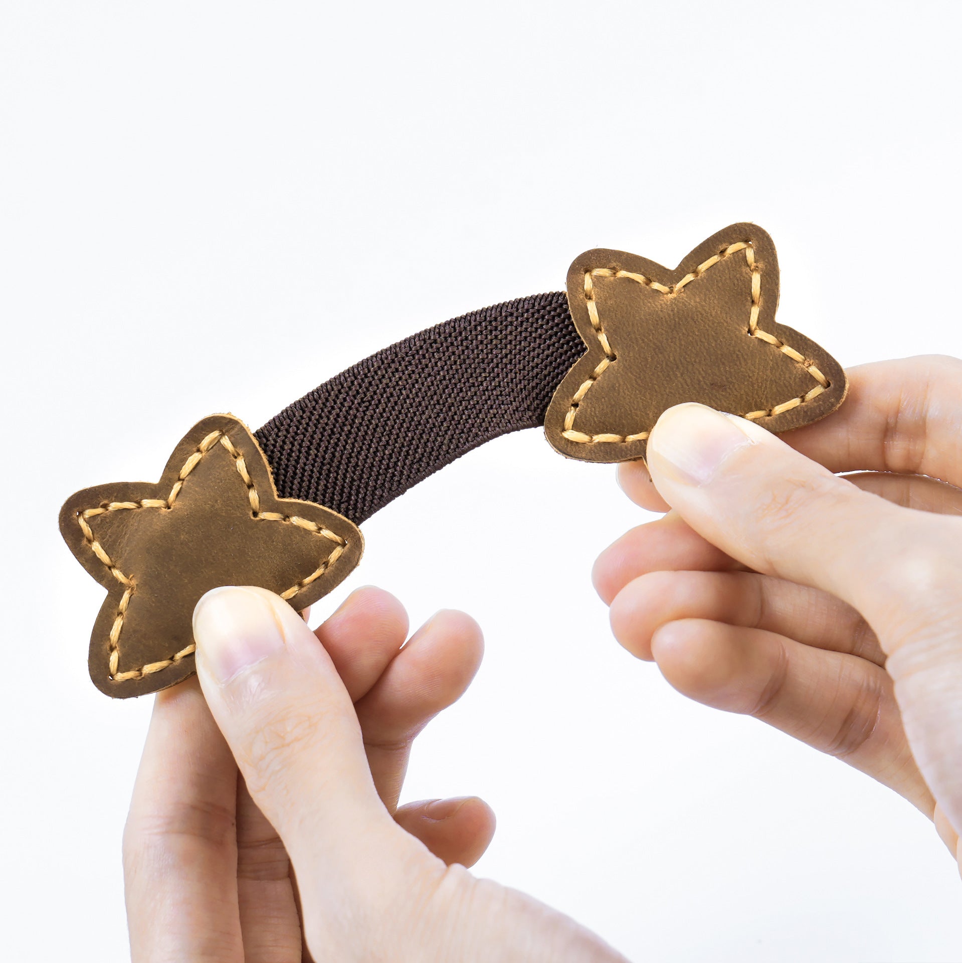 Wholesale Crazy horse leather double-sided magnetic bookmark pen holder