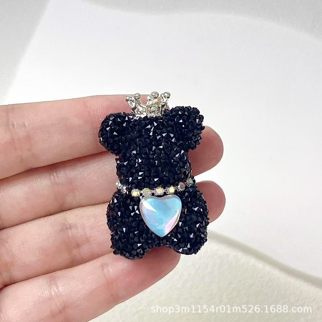 Wholesale Double-sided 3D Sugar Heart Crown Little Bear DIY Handmade Beads