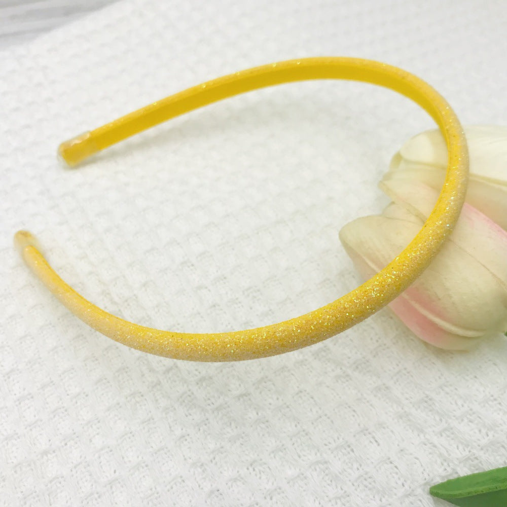 Wholesale Glitter powder retro temperament versatile transparent leather case 0.8cm headband