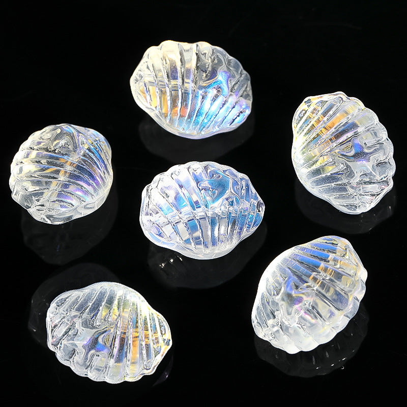 Wholesale 100pcs Three-dimensional Double-sided Starfish Glass Beads Transparent Horizontal Hole Diy Bracelet Beads