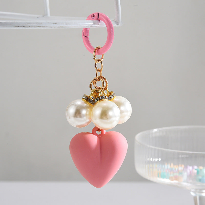 Wholesale Acrylic Heart Pearl Keychain