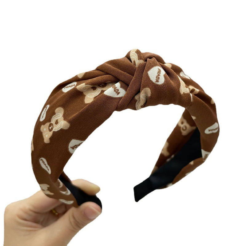 Wholesale Vintage Fabric Wide Edge Knot Hair Hoops