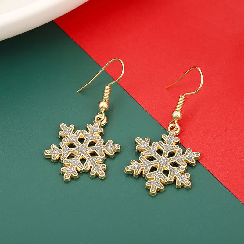 Wholesale Design New Year's Snowflake Earrings