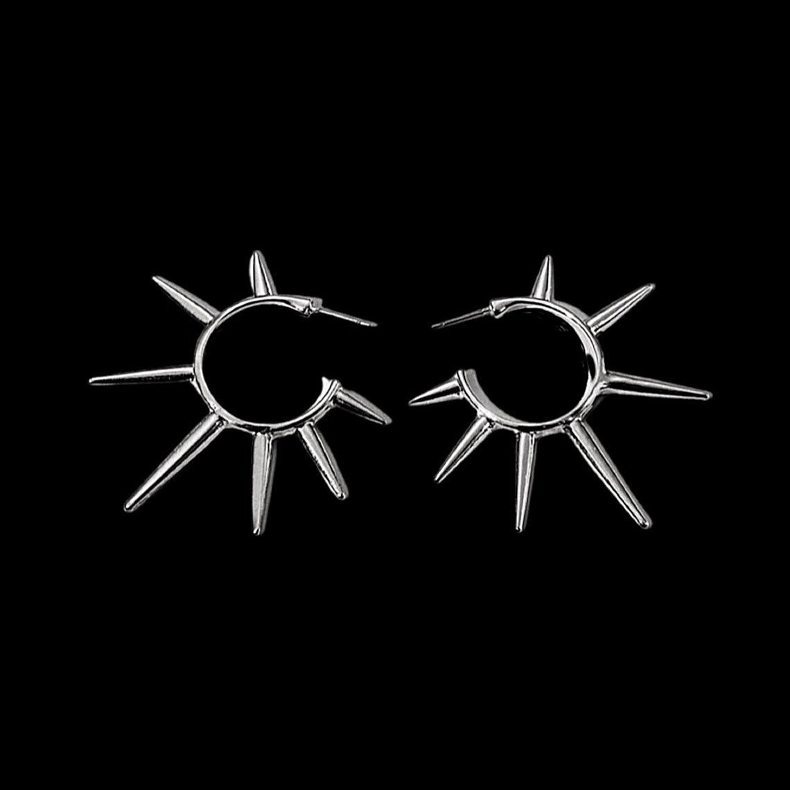 Wholesale Rock Punk Dark Rivet Earrings