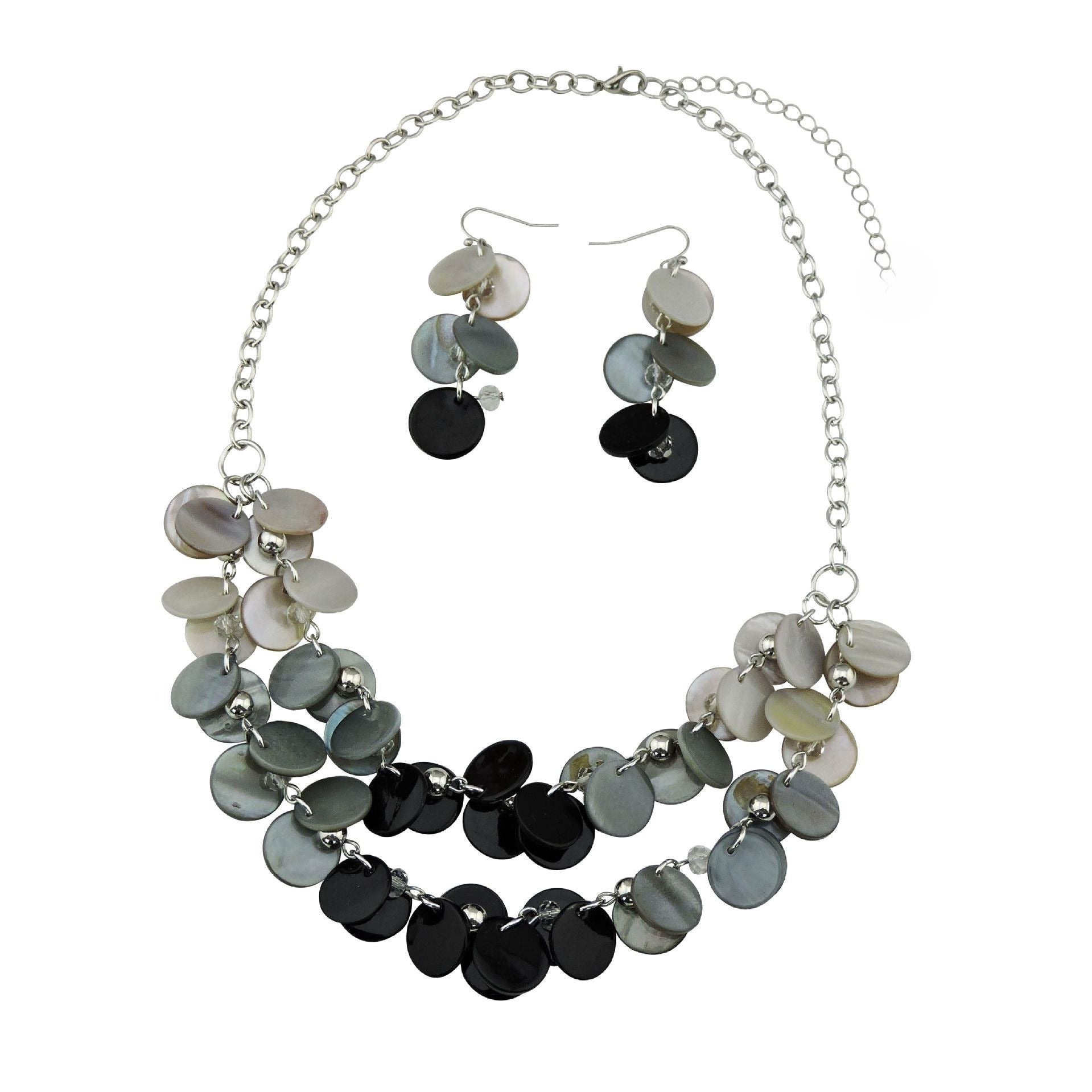 Wholesale Holiday Style Round Natural Dyed Shell Earrings Necklace