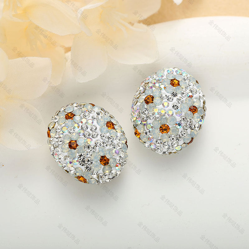 Wholesale 10pcs Plum Blossom Colorful Diamond Beads