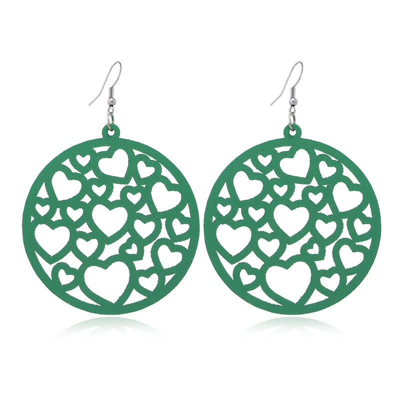 Pendientes de madera huecos geométricos al por mayor