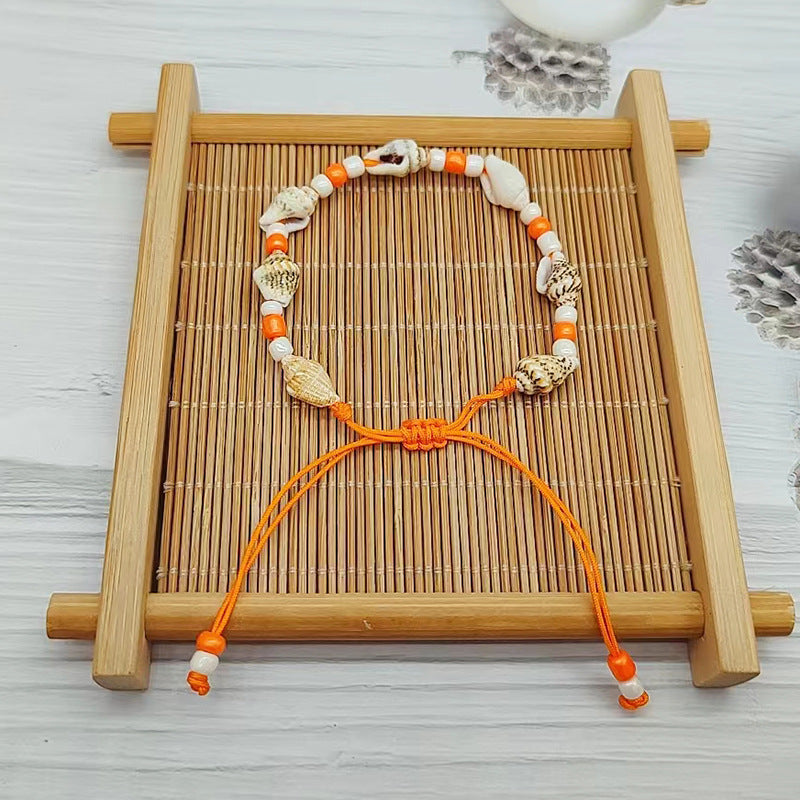 Wholesale Rice Bead Natural Shell Conch Handmade Woven Bracelet